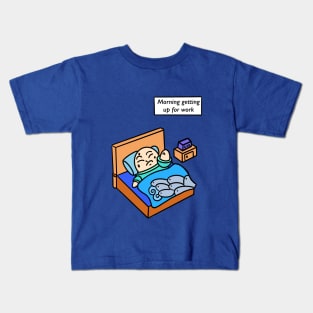 Morning getting up for work - colour Kids T-Shirt